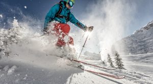 Man Skiing Down Mountain