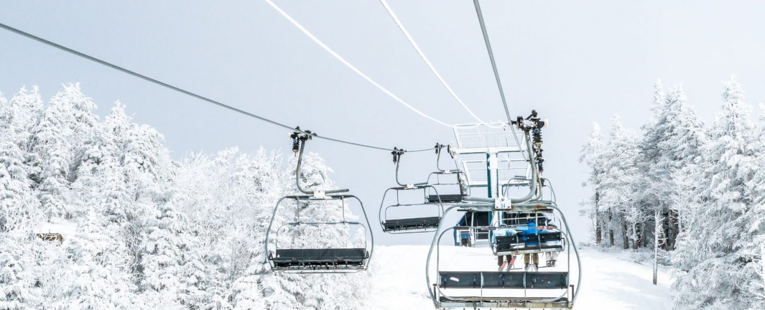 ski lifts in snow